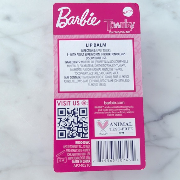 NWT Barbie Press On Nails & Flavored Lip Balm Bonus Nail File 6+ - Picture 4 of 4